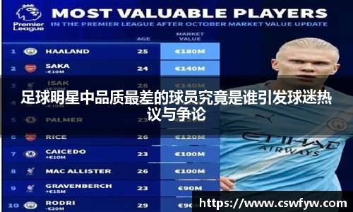 足球明星中品质最差的球员究竟是谁引发球迷热议与争论