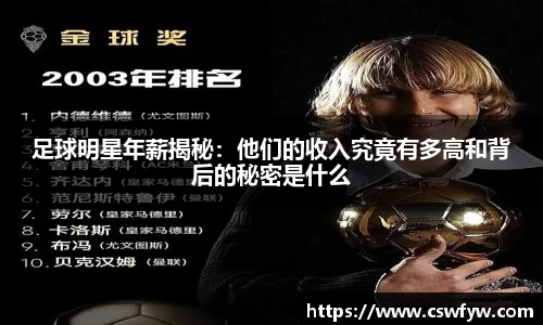 足球明星年薪揭秘：他们的收入究竟有多高和背后的秘密是什么